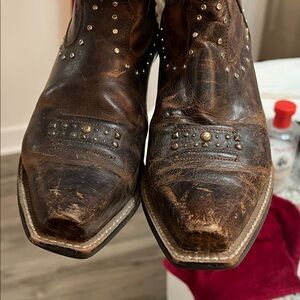Ariat Brown Heeled Boots with Studded Design